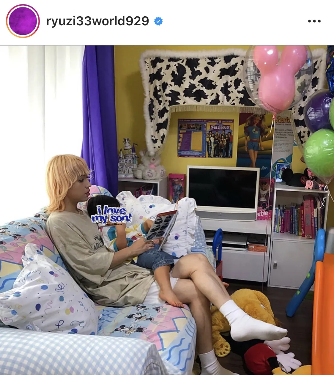 ※りゅうちぇる公式Instagram(ryuzi33world929)のスクリーンショット
