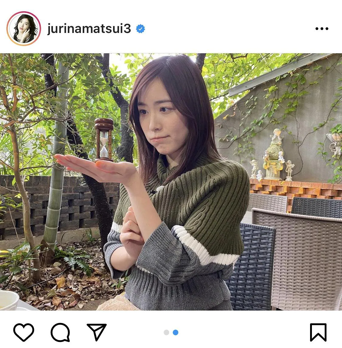 ※画像は松井珠理奈オフィシャルInstagram(jurinamatsui3)のスクリーンショット