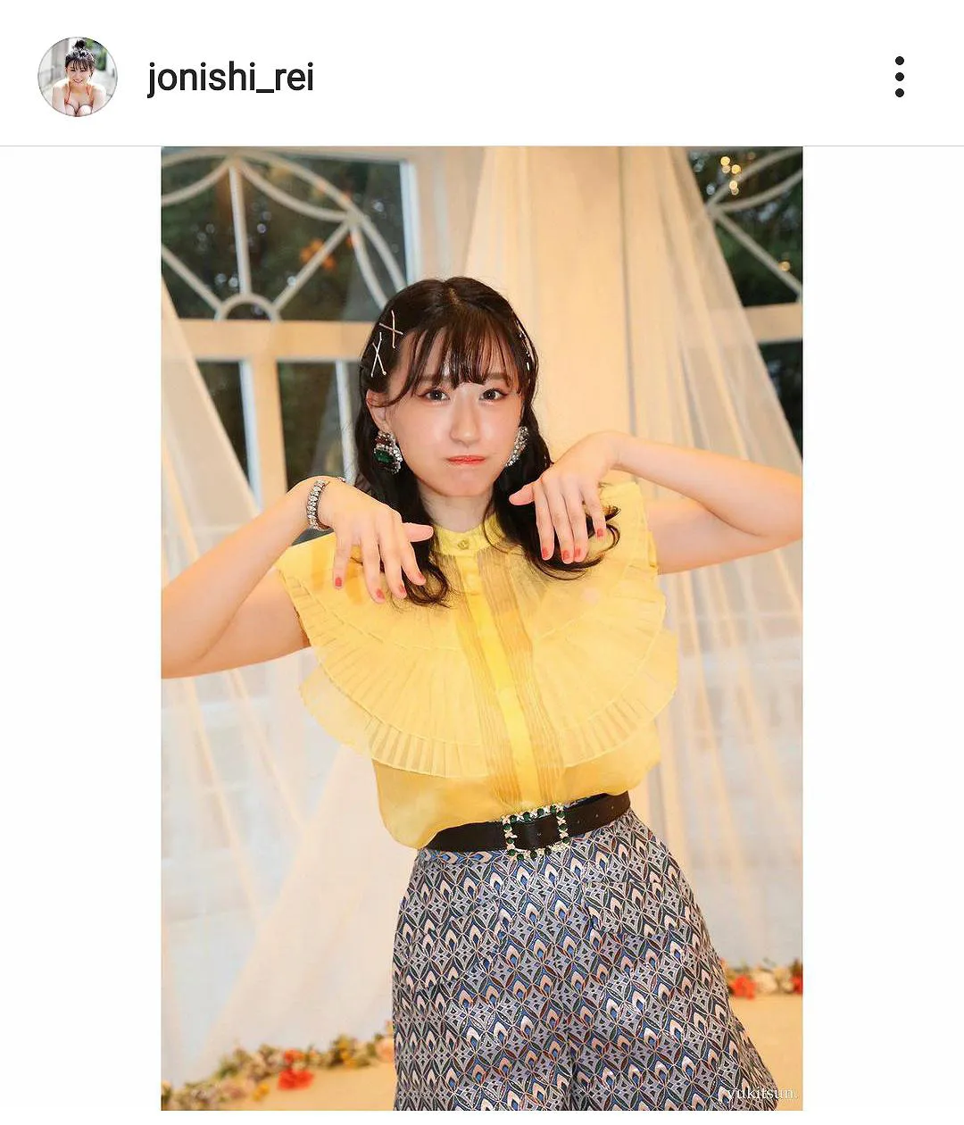 ※画像は上西怜(jonishi_rei)公式Instagramのスクリーンショット