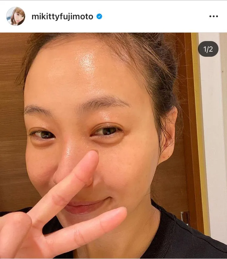 ※藤本美貴オフィシャルInstagram(mikittyfujimoto)のスクリーンショット