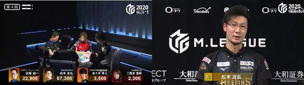 「EX風林火山」二階堂亜樹 VS「KONAMI 麻雀格闘倶楽部」佐々木寿人 VS「渋谷ABEMAS」松本吉弘 VS「セガサミーフェニックス」近藤誠一