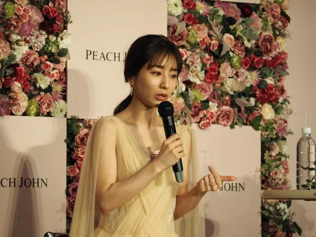 「PEACH JOHN 2021年新ブランドミューズ発表会」に登壇した田中みな実