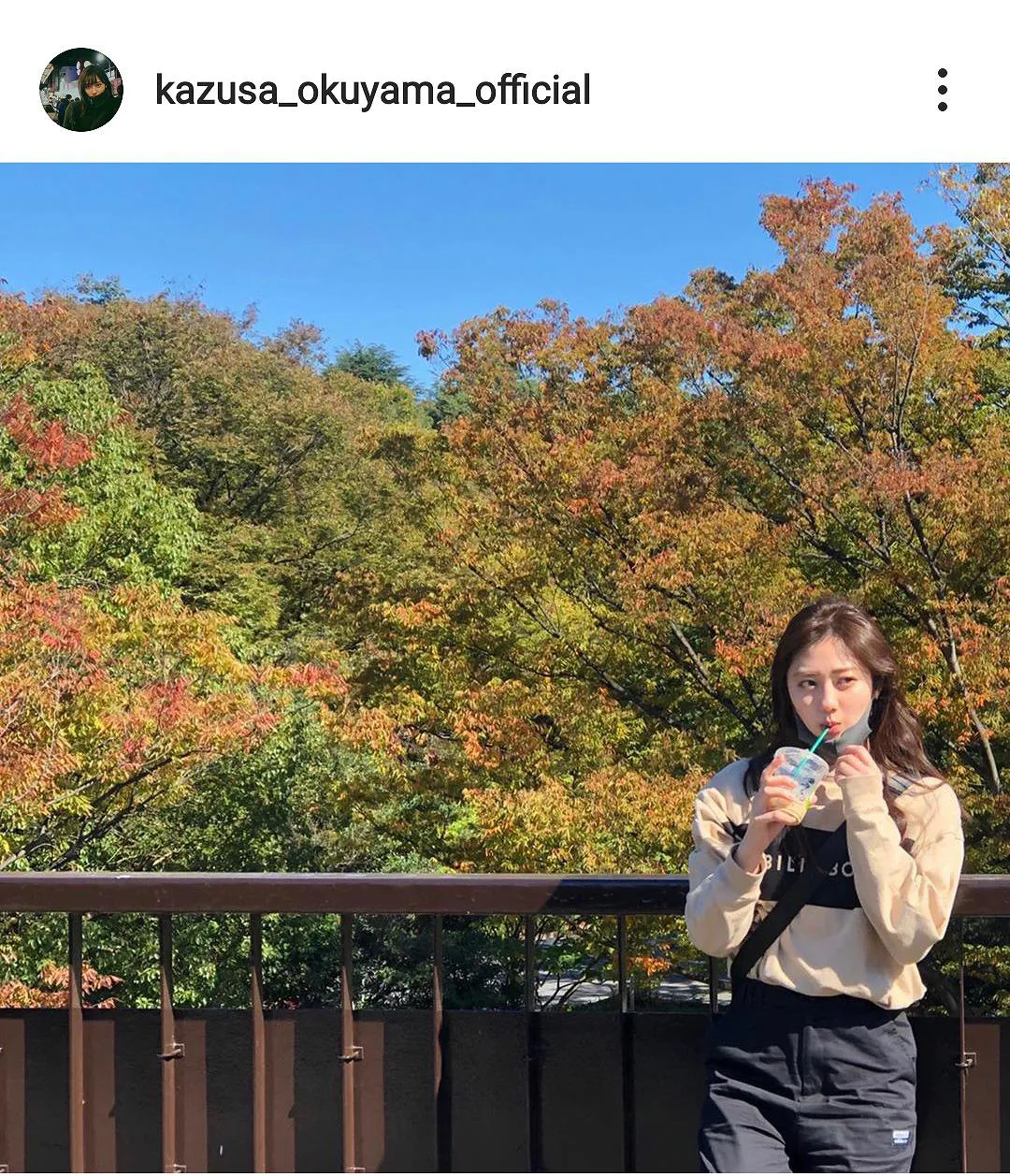 ※画像は奥山かずさ(kazusa_okuyama_official)公式Instagramのスクリーンショット