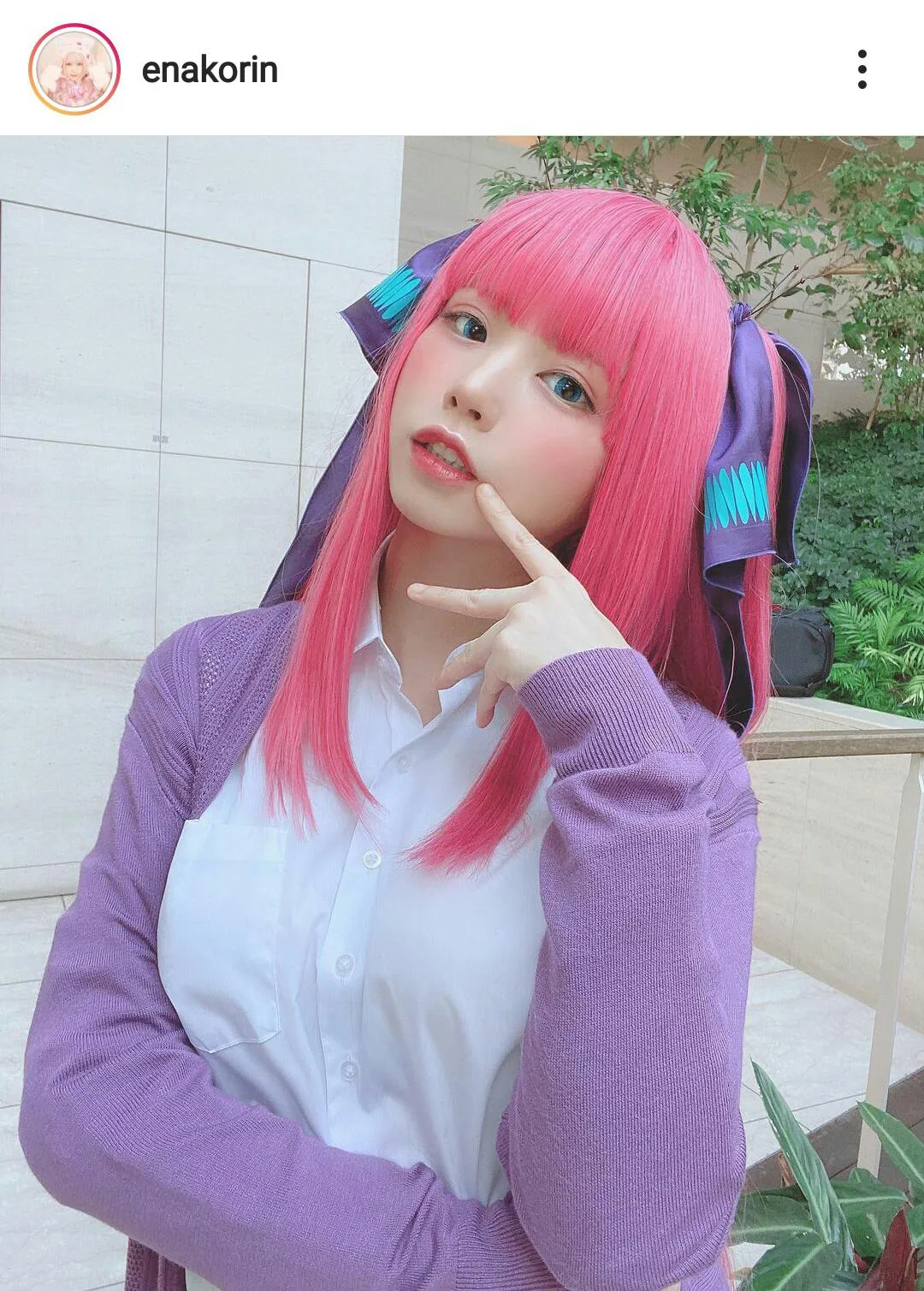 「五等分の花嫁」中野二乃の制服コスプレSHOT