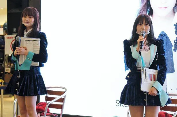「あいちの観光展」トークショーに登場した大場美奈(右)と石川花音(左)