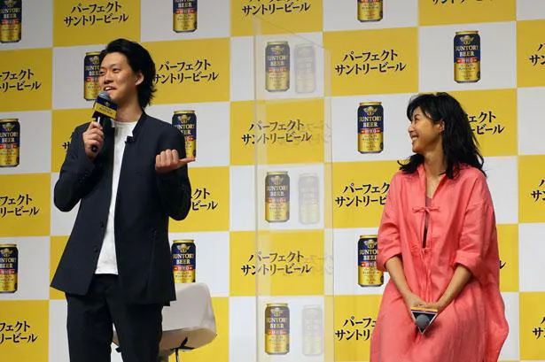 「パーフェクトサントリービール」新CM発表会より