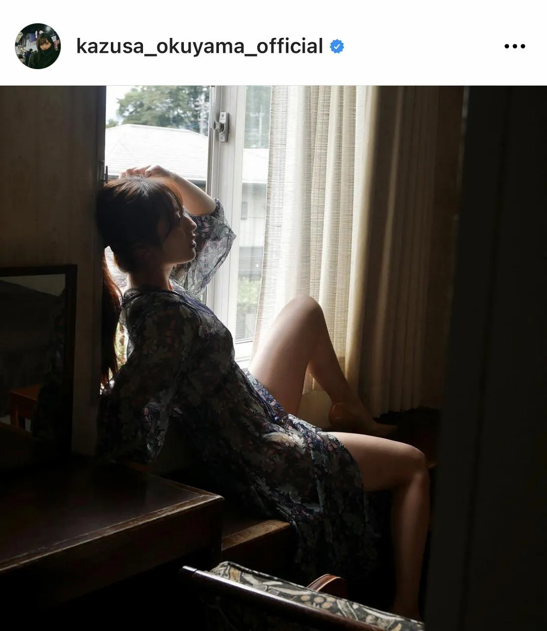 ※画像は奥山かずさ(kazusa_okuyama_official)公式Instagramのスクリーンショット