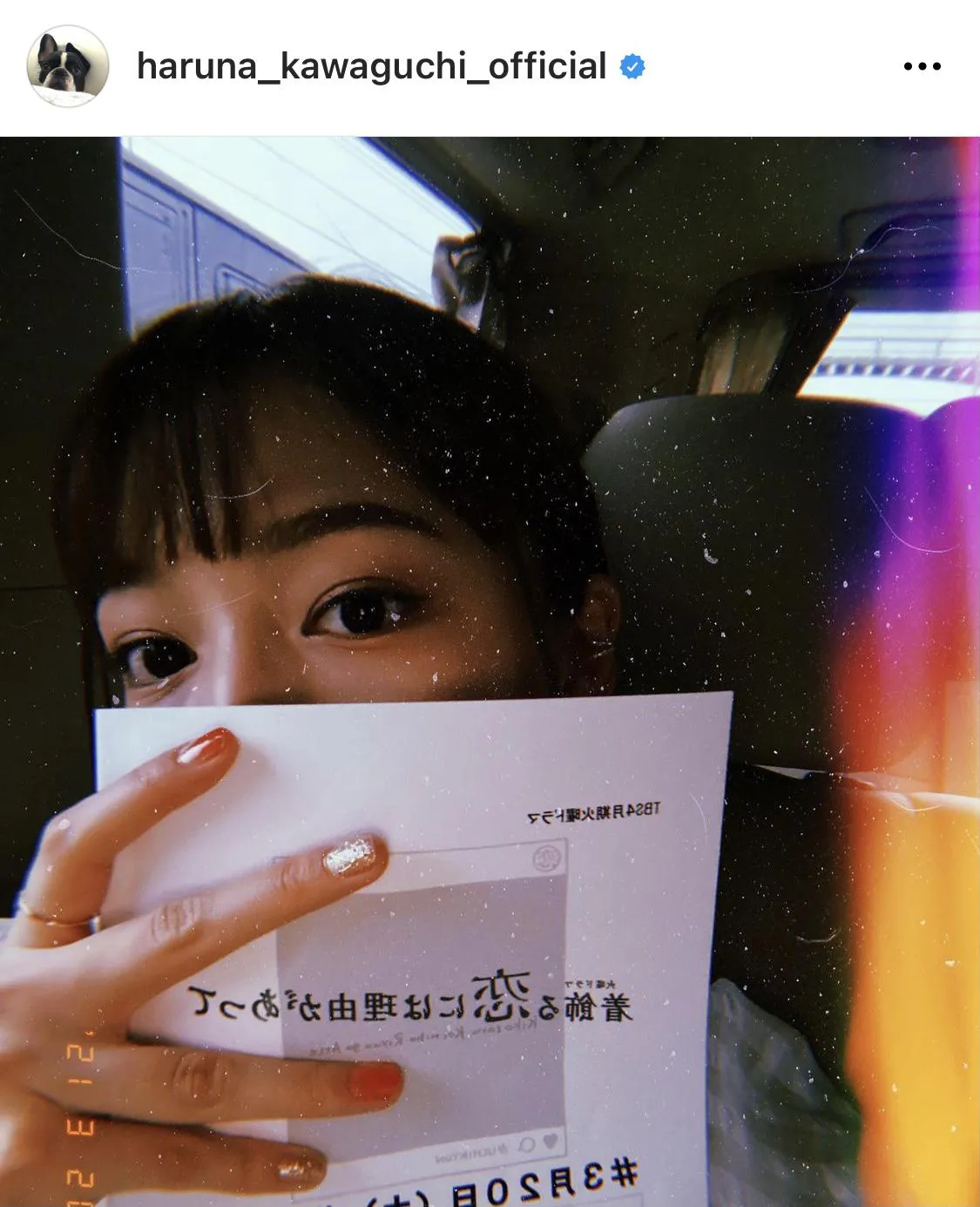 ※画像は川口春奈(haruna_kawaguchi_official)オフィシャルInstagramのスクリーンショット