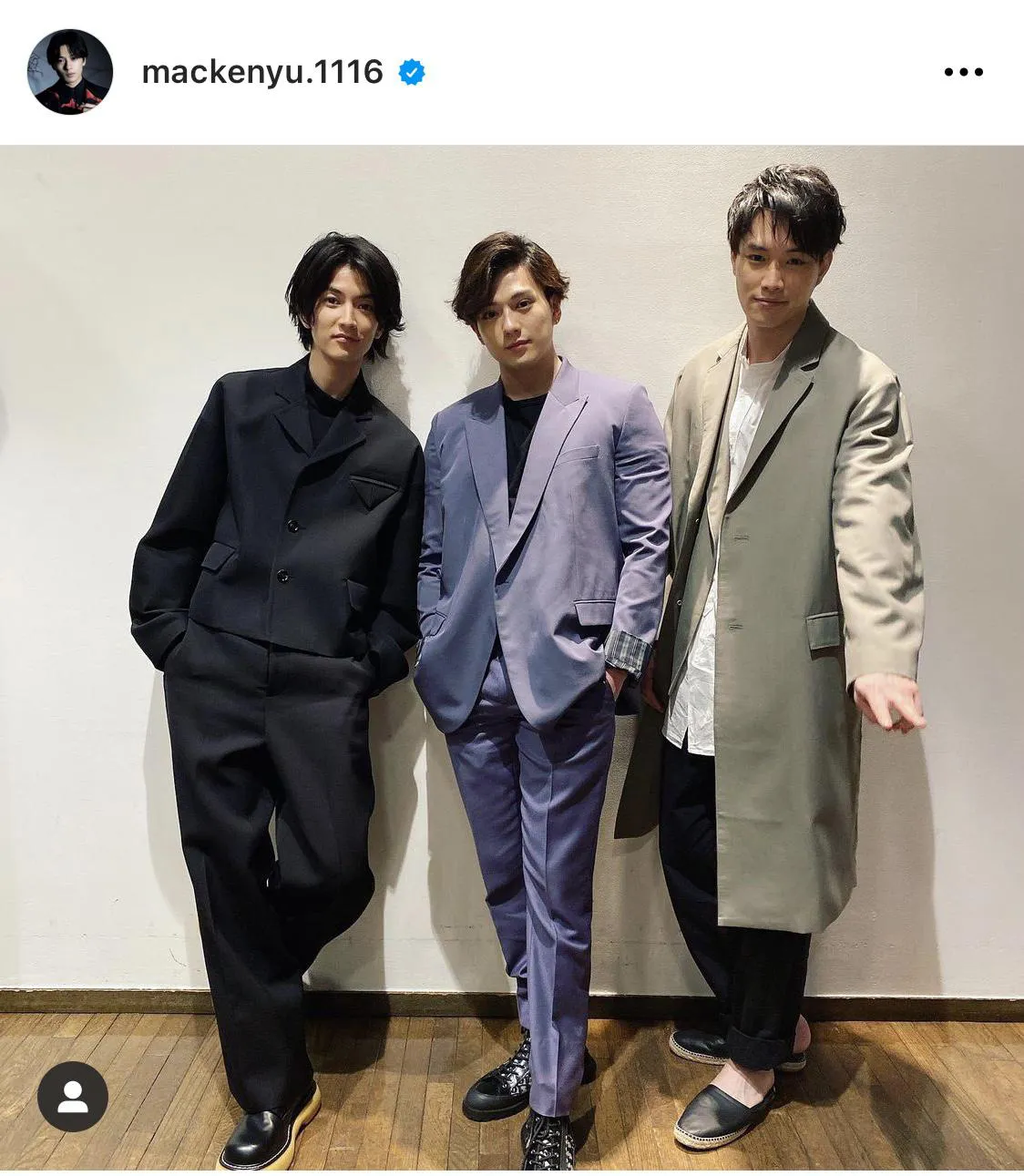 ※新田真剣佑公式Instagram(mackenyu.1116)のスクリーンショット