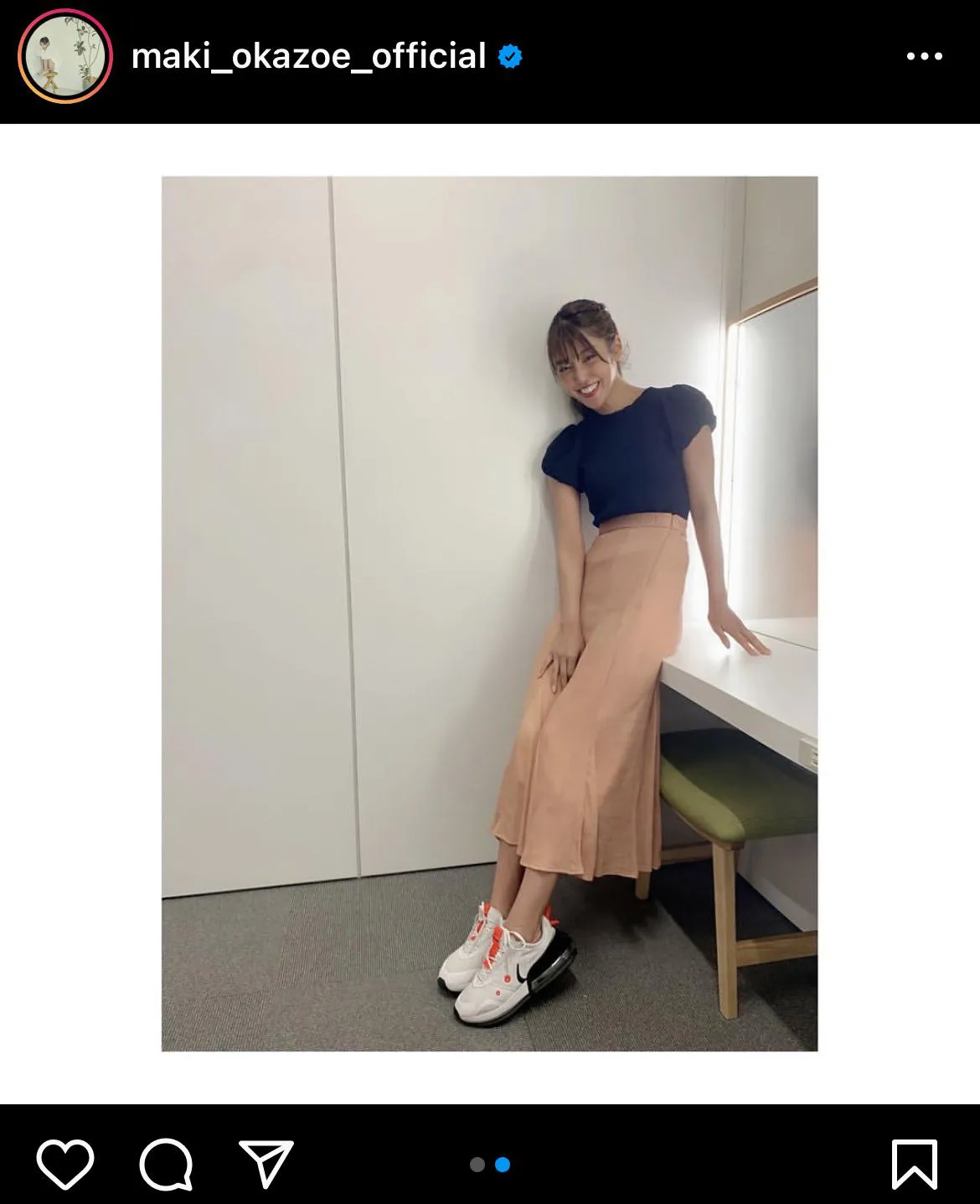 ※画像は岡副麻希(maki_okazoe_official)公式Instagramのスクリーンショット