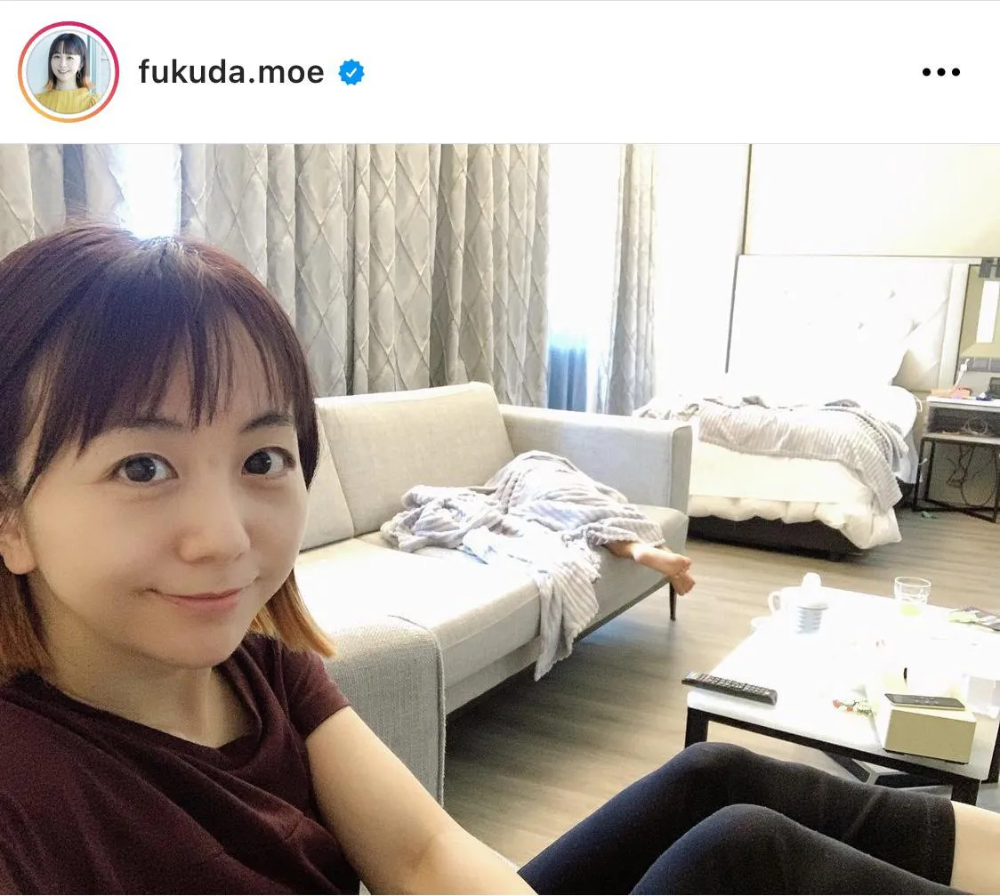 ※福田萌公式Instagram(fukuda.moe)のスクリーンショット