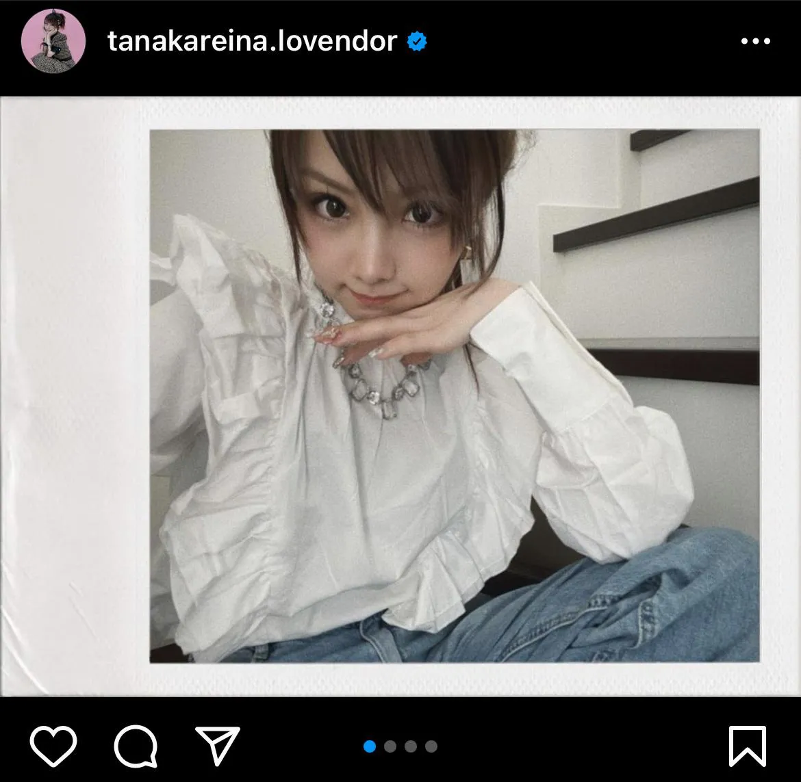 ※画像は田中れいな(tanakareina.lovendor)公式Instagramのスクリーンショット