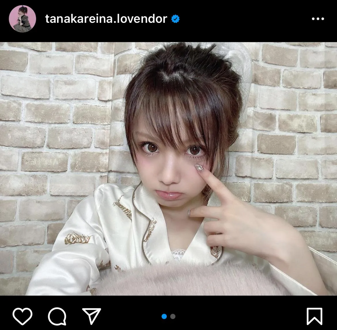 ※画像は田中れいな(tanakareina.lovendor)公式Instagramのスクリーンショット