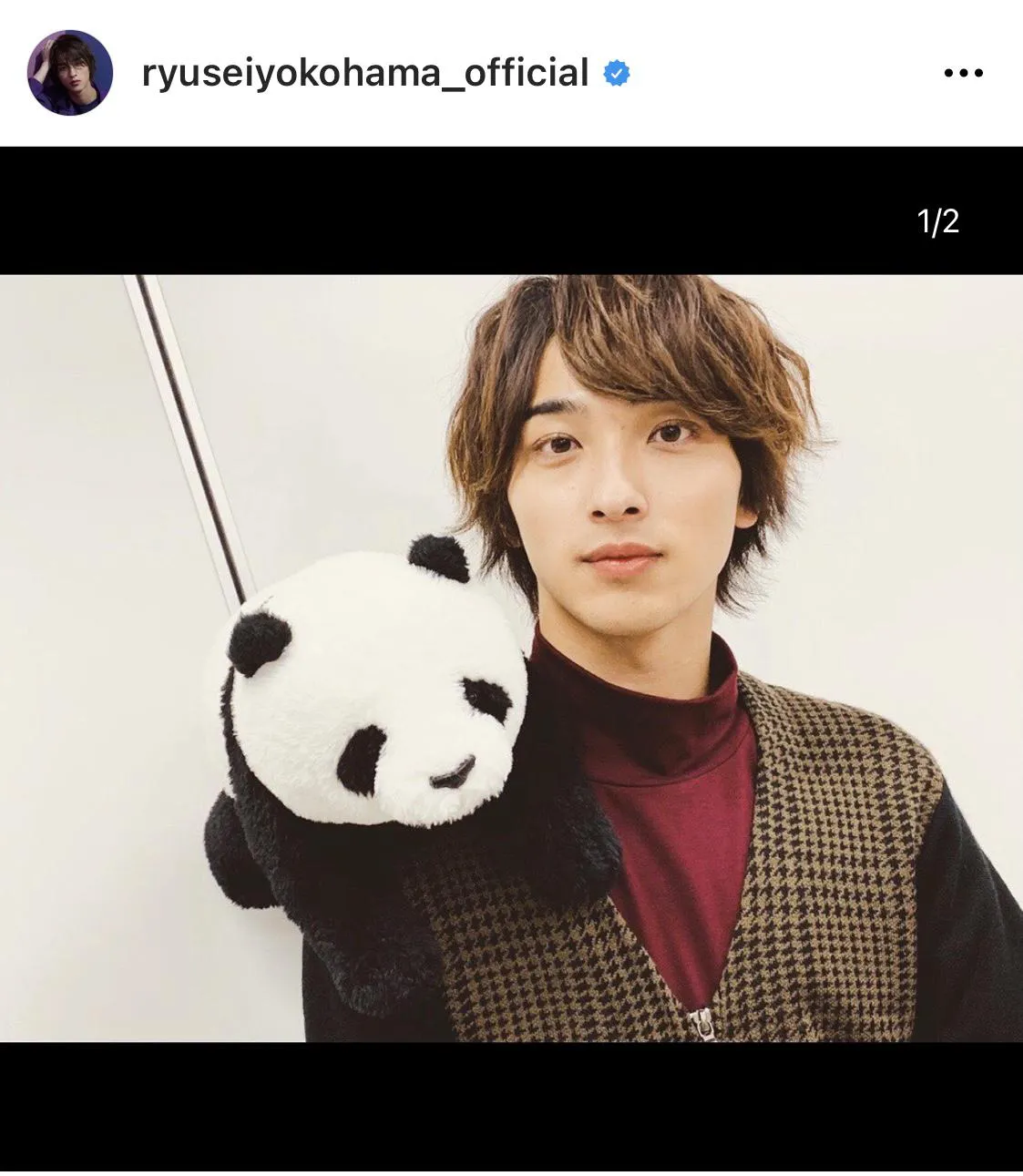 ※横浜流星公式Instagram(ryuseiyokohama_official)のスクリーンショット