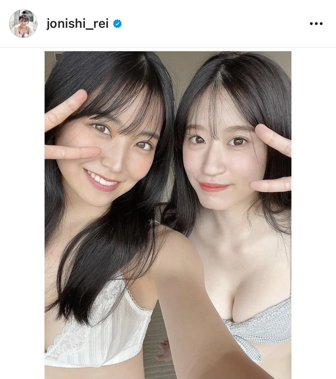 ※上西怜公式Instagram(jonishi_rei)のスクリーンショット