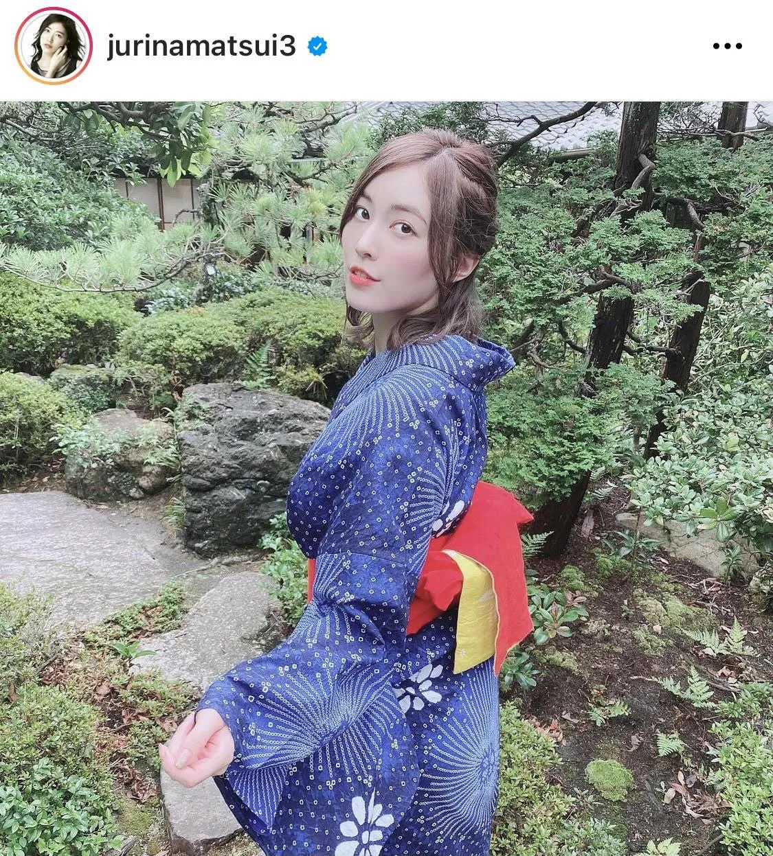 ※松井珠理奈公式Instagram(jurinamatsui3)のスクリーンショット