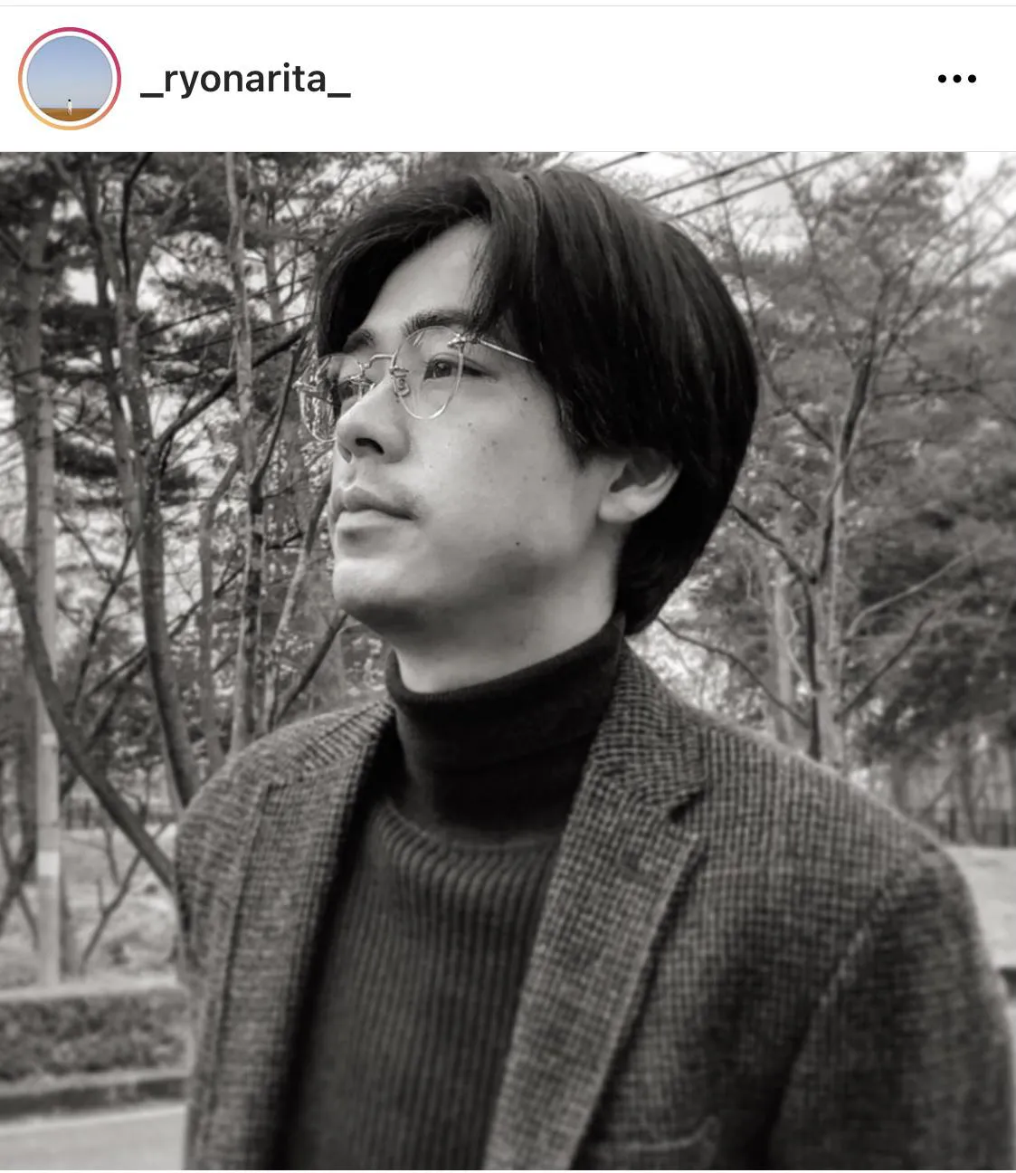 ※成田凌公式Instagram(_ryonarita_)のスクリーンショット