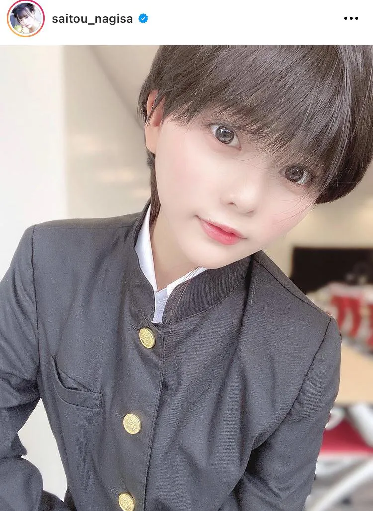 【写真を見る】齊藤なぎさ、学ランで男装！ベリーショートも似合うと反響