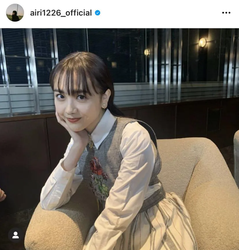 ※松井愛莉(airi1226_official)オフィシャルInstagramのスクリーンショット