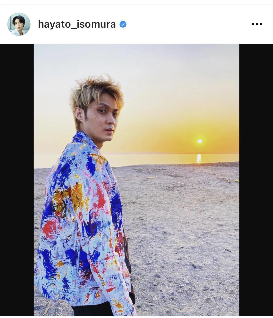 ※磯村勇斗公式Instagram(hayato_isomura)のスクリーンショット