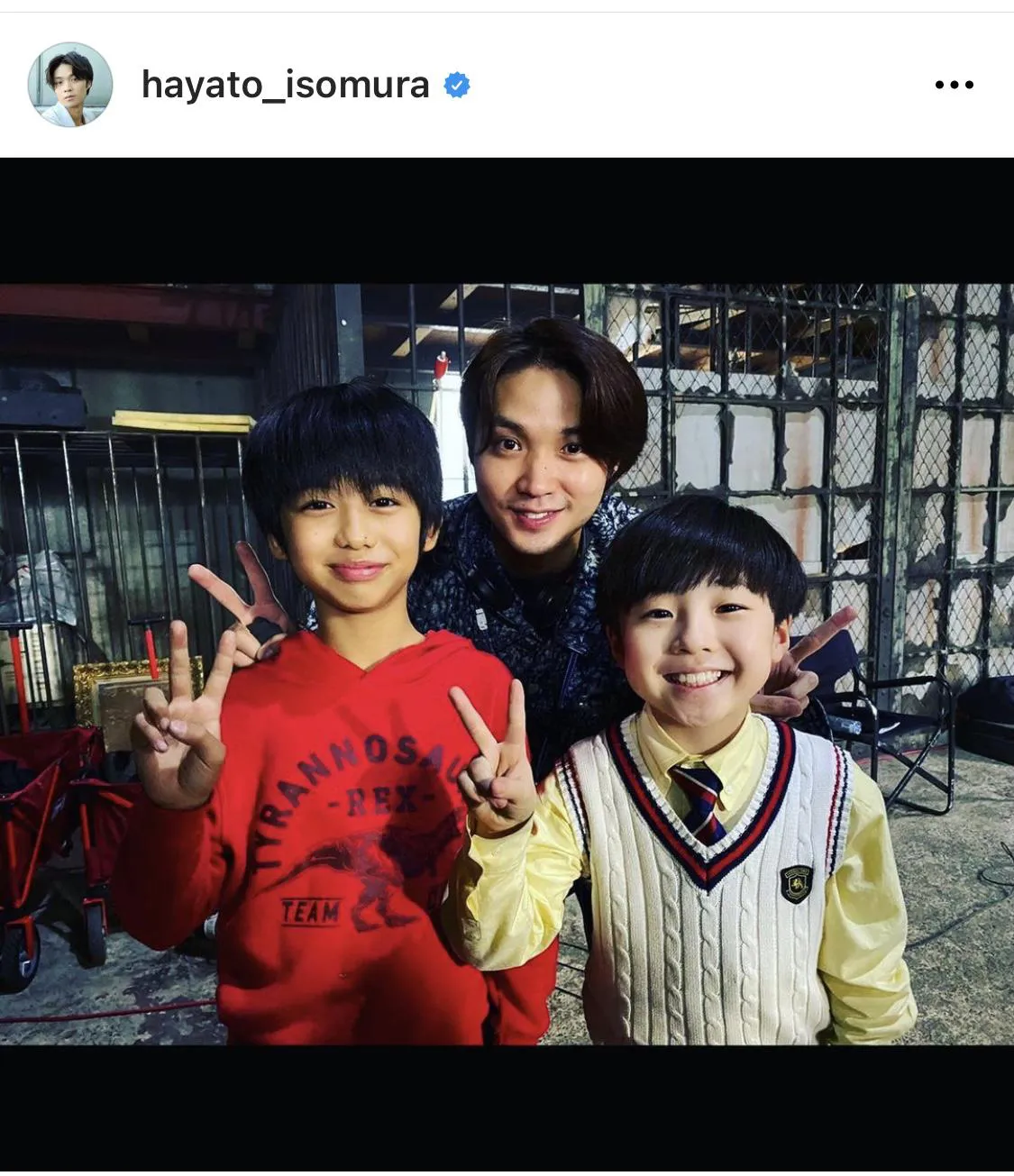 ※磯村勇斗公式Instagram(hayato_isomura)のスクリーンショット