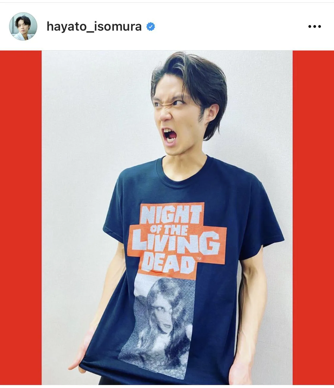 ※磯村勇斗公式Instagram(hayato_isomura)のスクリーンショット