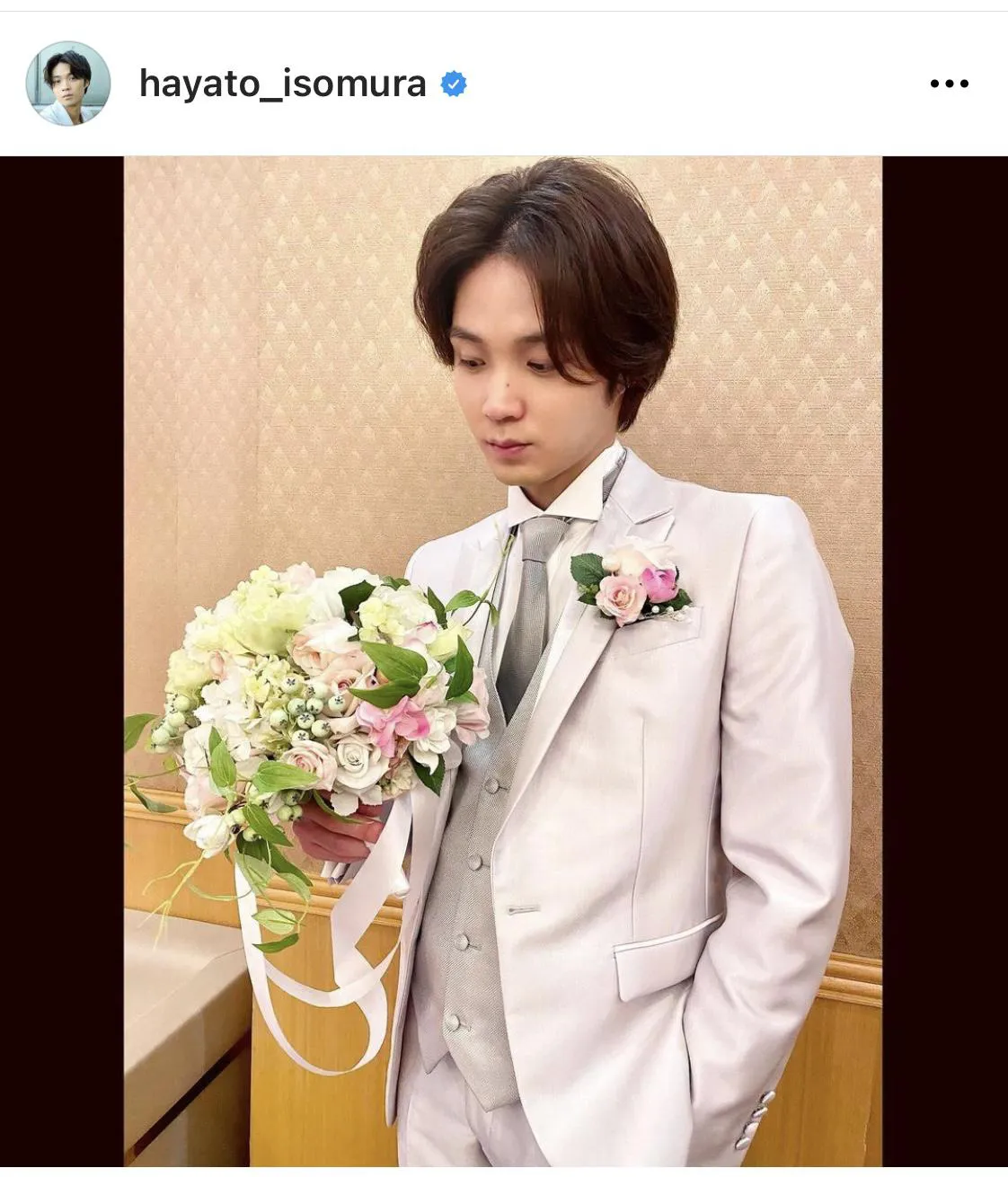 ※磯村勇斗公式Instagram(hayato_isomura)のスクリーンショット