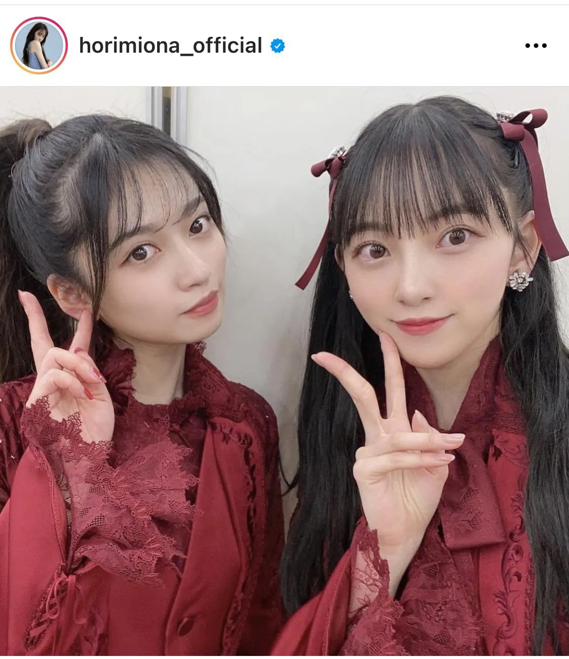 ※堀未央奈公式Instagram(horimiona_official)のスクリーンショット