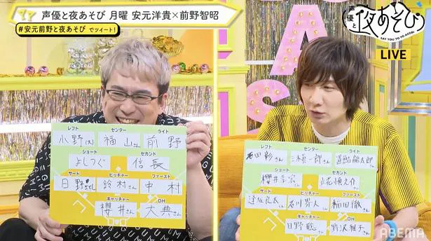 画像 安元洋貴と前野智昭 もしも声優さんで固めたら で野球のドリームチームを結成 チアリーダーは蒼井翔太 声優と夜あそび 2 5 Webザテレビジョン