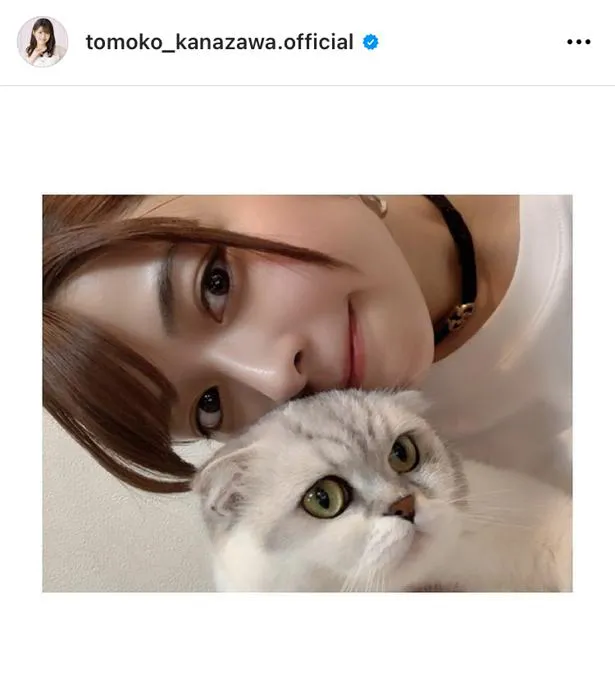 【写真を見る】金澤朋子と愛猫・すいちゃんのカワイイ×カワイイ“2SHOT”