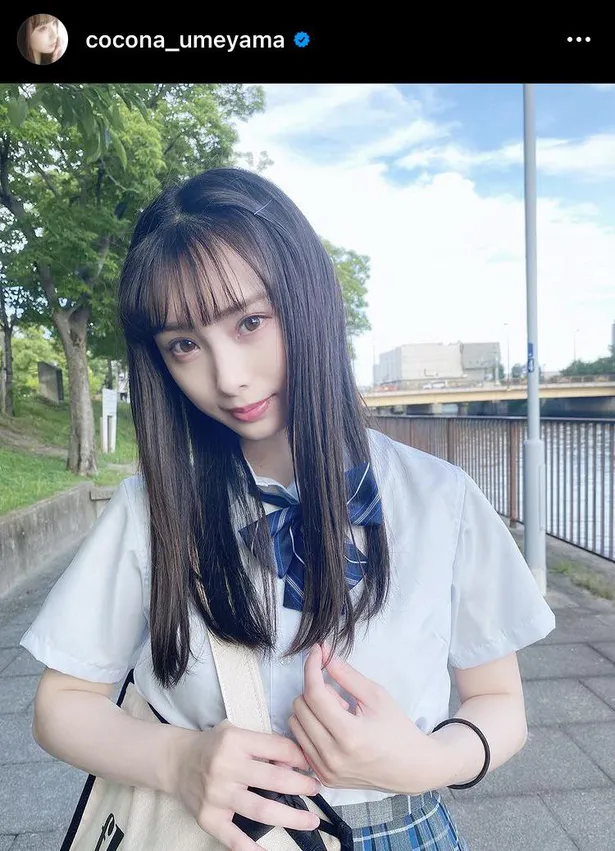 画像 Nmb48 梅山恋和 透明感全開の制服shotに 超絶可愛い Jkここな強過ぎる と反響続々 2 11 Webザテレビジョン