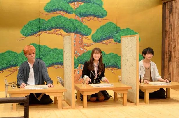 「芸能人 GREAT TASTE」に挑む神山智洋、渋谷凪咲、和田優希(左から)
