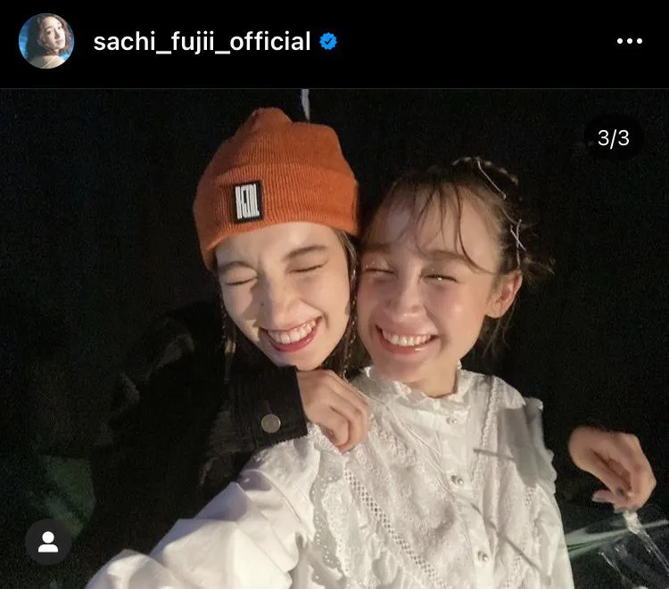 ※藤井サチ公式Instagram(sachi_fujii_official)のスクリーンショット