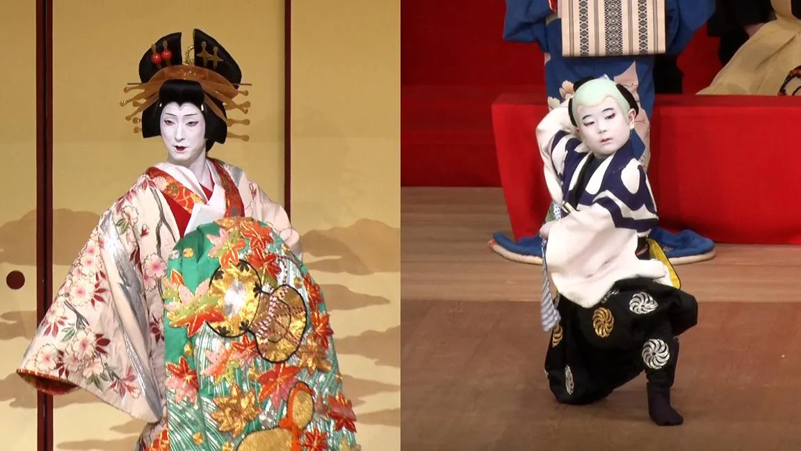 「赤坂大歌舞伎」での中村七之助と長三郎