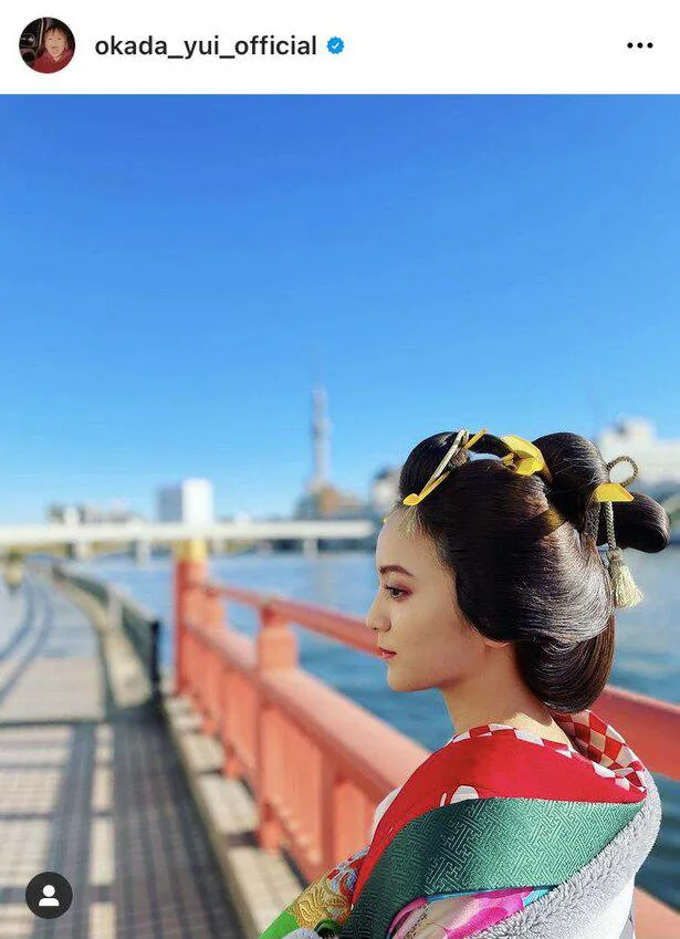   【写真】花魁姿の岡田結実、うなじが色っぽい…！