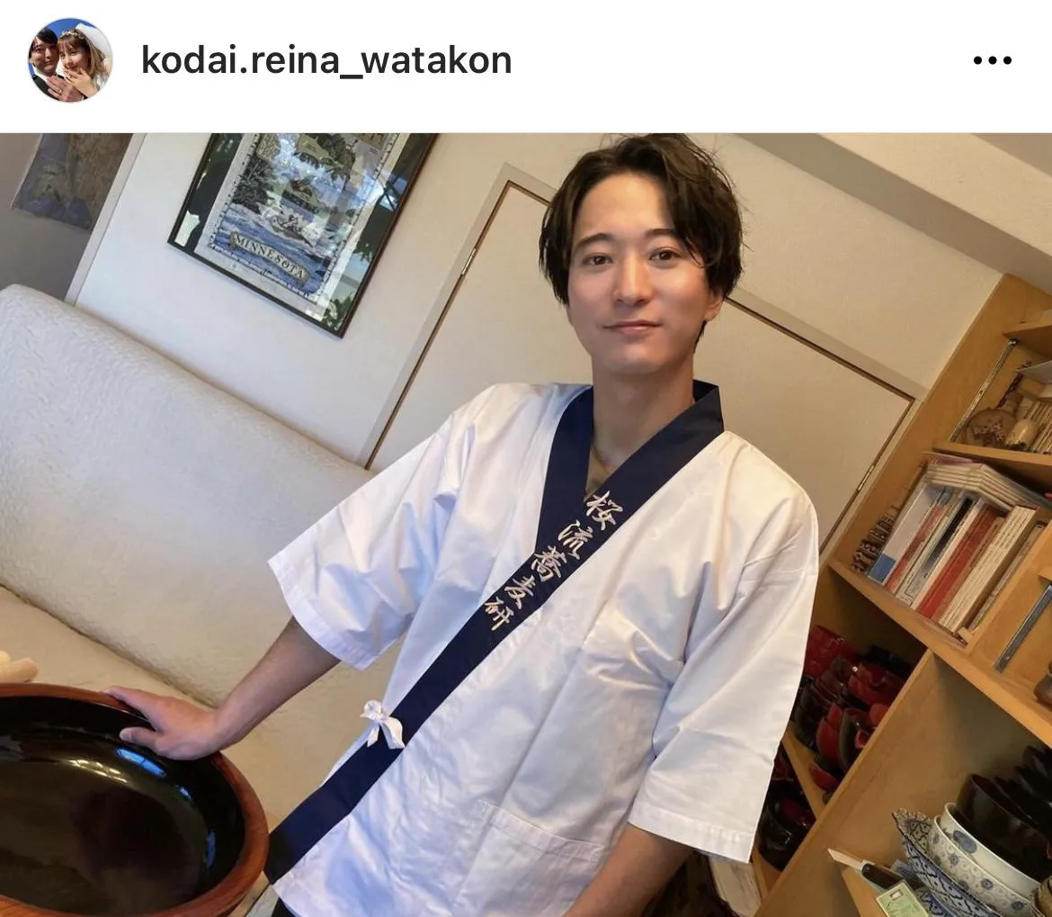 ※浅香航大とトリンドル玲奈【私たち結婚しました】公式Instagram(kodai.reina_watakon)より