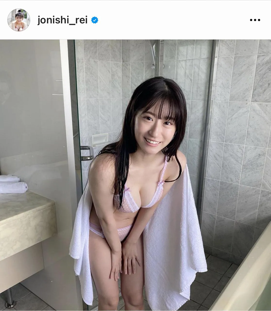 ※画像は上西怜公式Instagram(jonishi_rei)のスクリーンショット