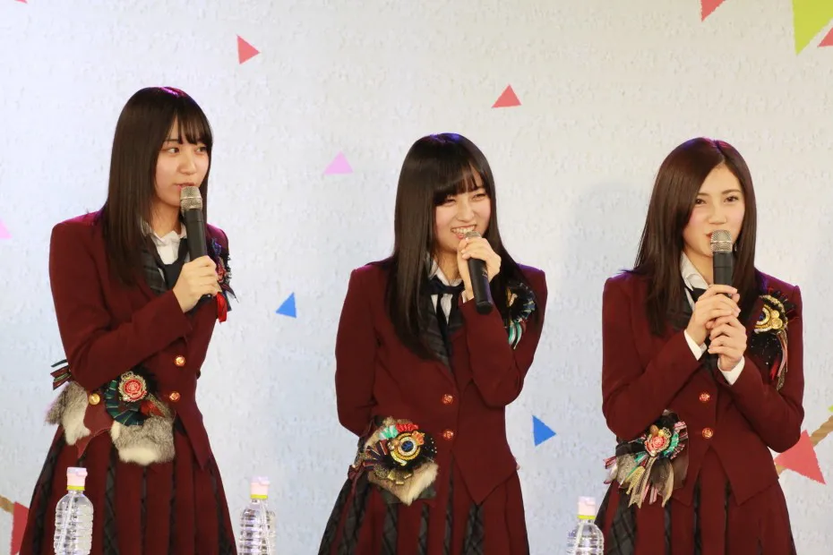 SKE48 CAFE＆SHOP出張イベントの第2部に登場した日高優月、矢作有紀奈、北川綾巴(写真左から)