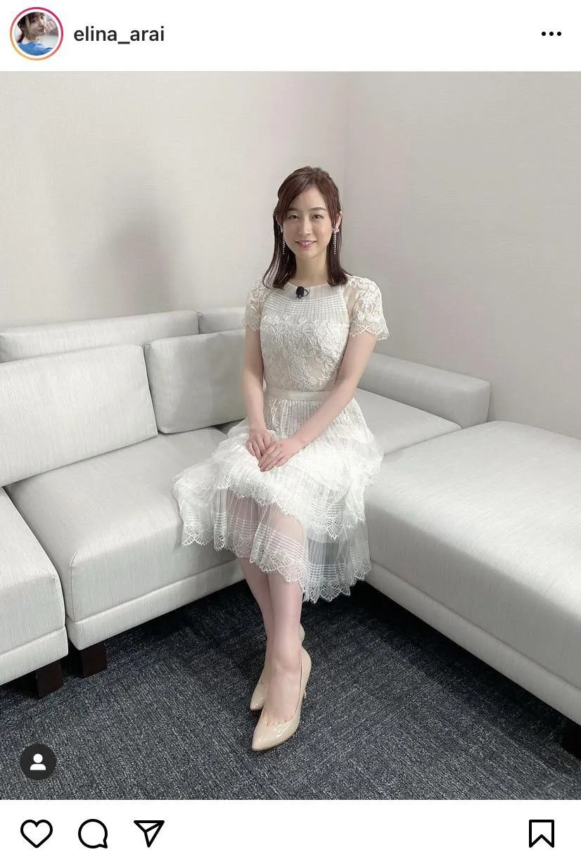 【写真を見る】新井恵理那の純白ドレス姿に「妖精」「お姫様」「ビーナス」と絶賛の声