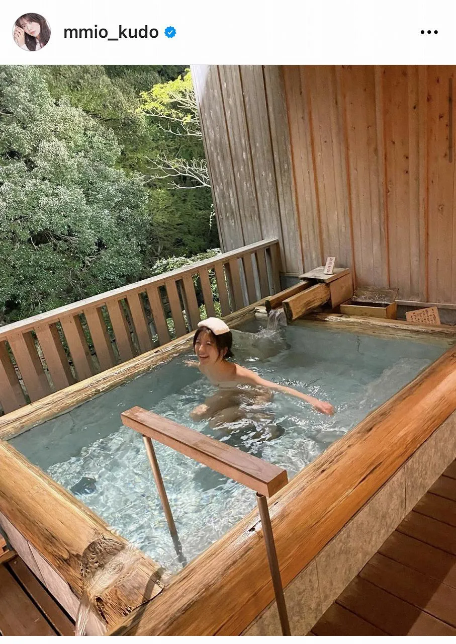 ちゃんとタオルは頭の上で…工藤美桜の無邪気な入浴風景  