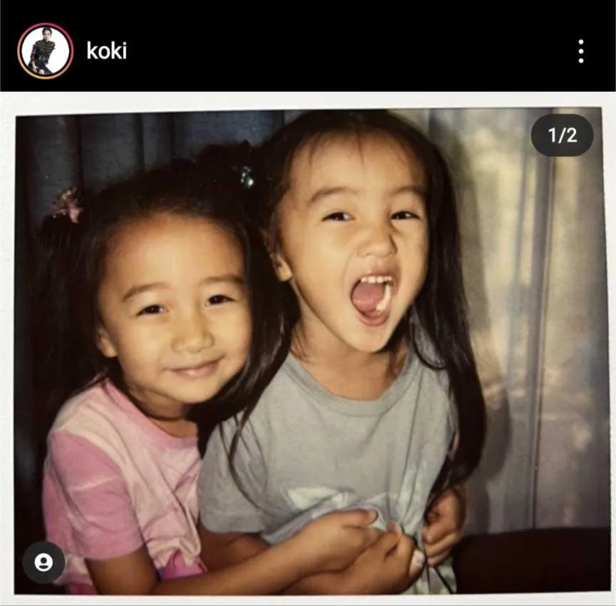 Koki,、姉Cocomiとの幼少期2SHOT写真で誕生日を祝福