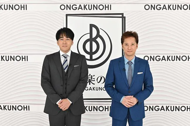「音楽の日2022」で総合司会を務める(左から)安住紳一郎アナ、中居正広