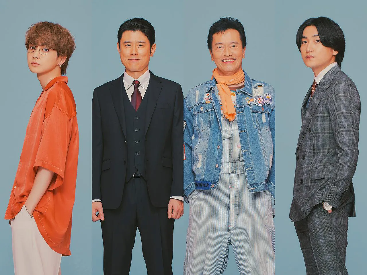 ドラマ「魔法のリノベ」に出演する吉野北人、原田泰造、遠藤憲一、金子大地(写真左から)