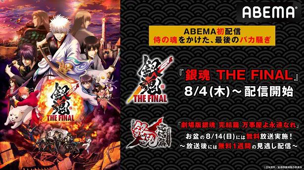 見放題が決定した「銀魂 THE FINAL」