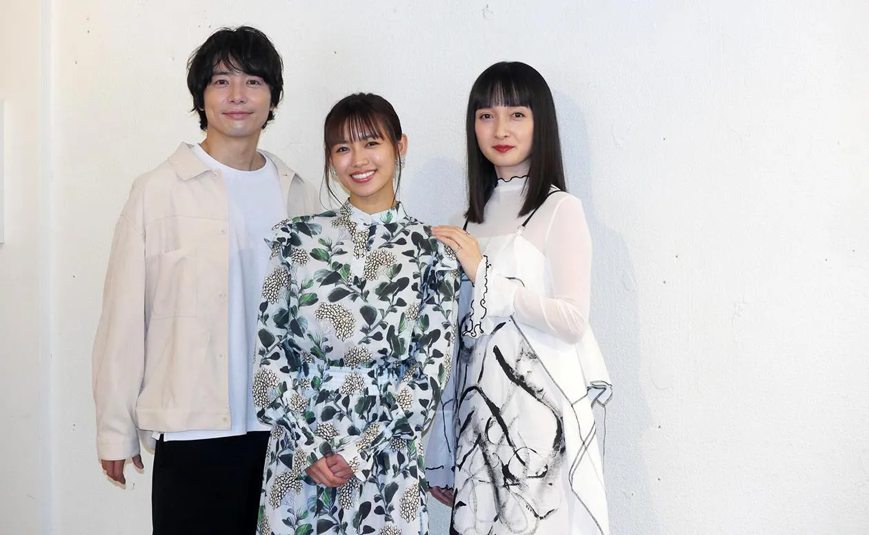 「SERI～ひとつのいのち」の会見に出席した和田琢磨、山口乃々華、奥村佳恵(写真左から)