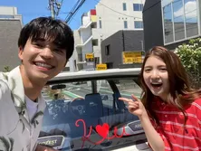 中田圭祐、お別れのスタちゃんをバックに川島海荷と自撮りした2ショットを公開「ありがとう!」<私たち結婚しました 3>