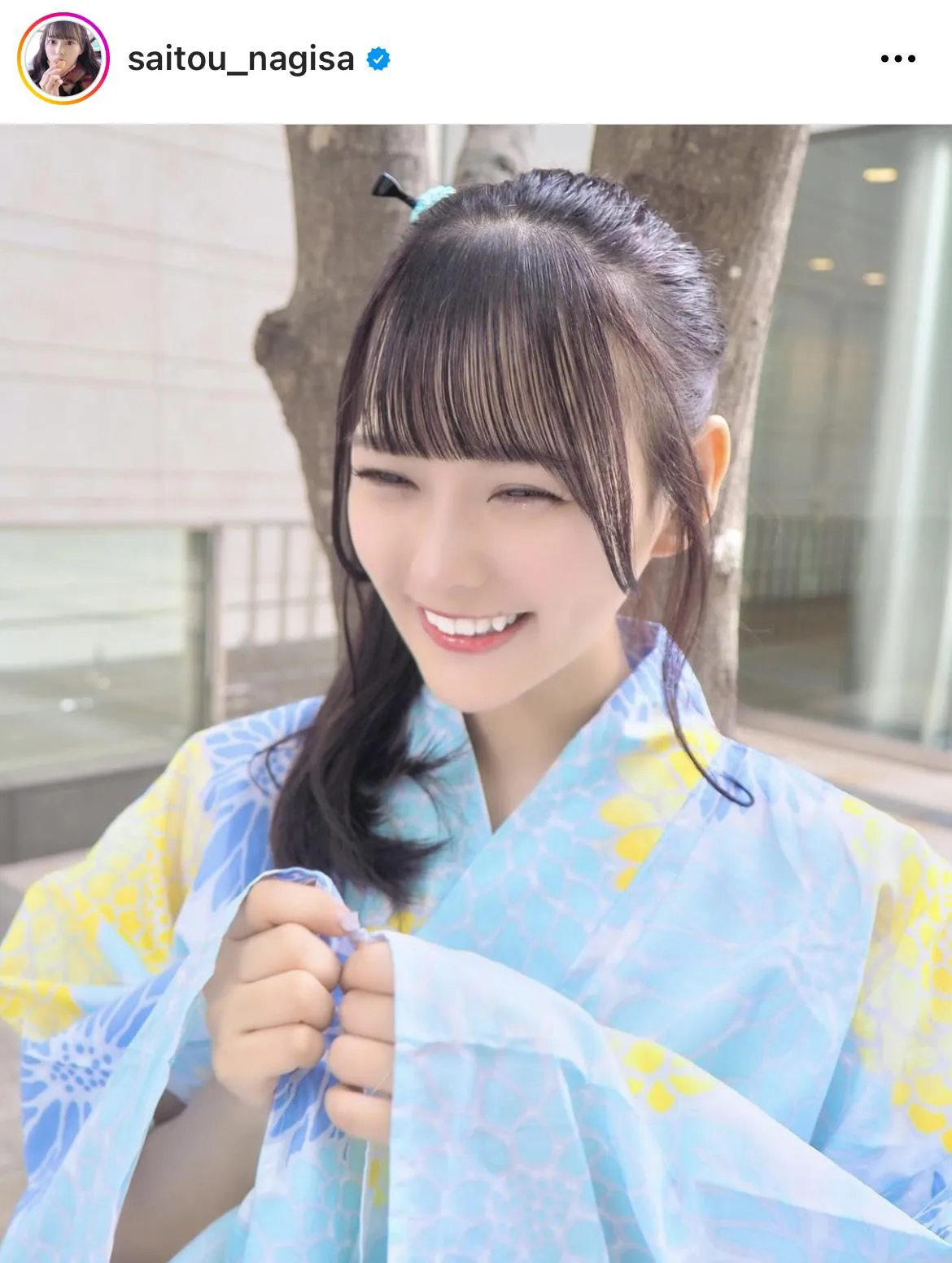 24girls 浴衣 お渡し会 コンプ 齊藤なぎさ　イコラブ　貴重 画像・写真 齊藤なぎさ、“彼女感があふれ出す…”爽やかな水色の浴衣を着