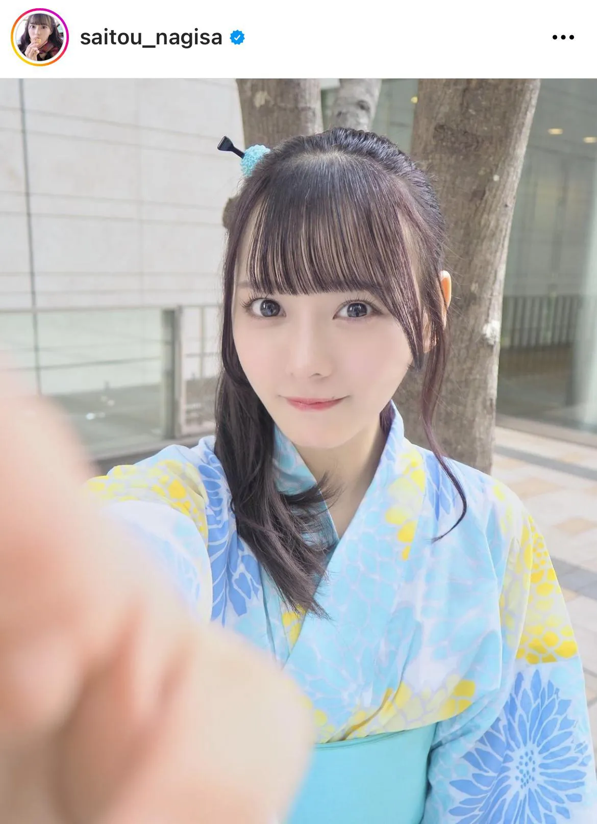 24girls 浴衣 お渡し会 コンプ 齊藤なぎさ　イコラブ　貴重 画像・写真 齊藤なぎさ、“彼女感があふれ出す…”爽やかな水色の浴衣を着