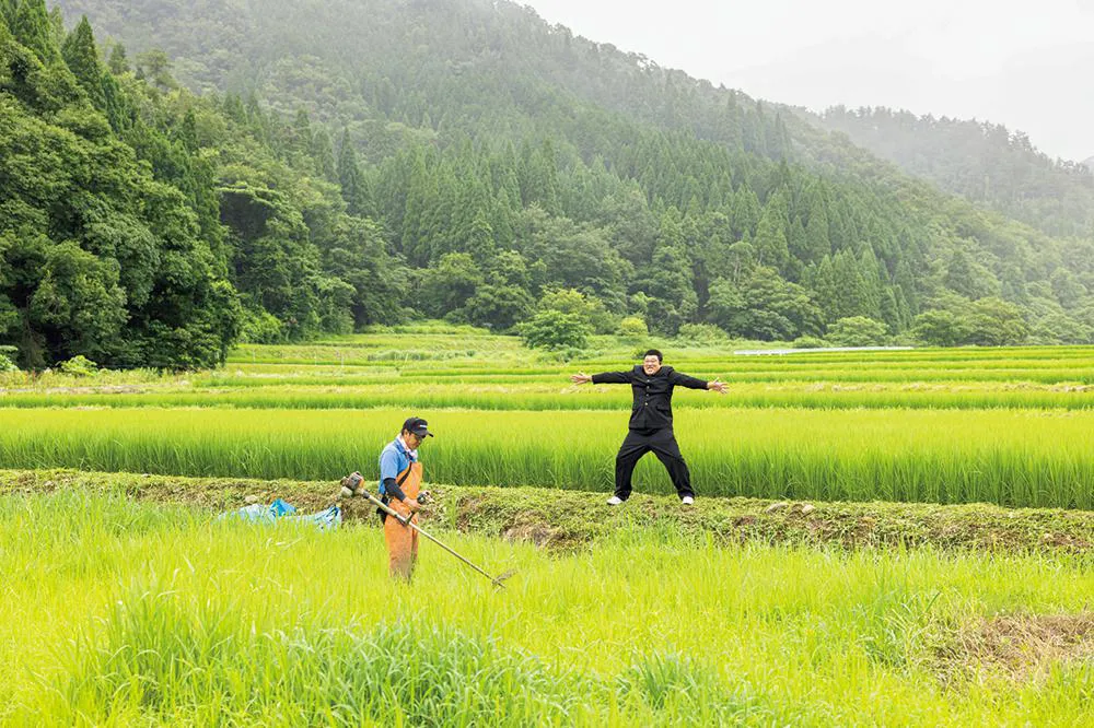 米農家の吉永さんを応援するぼっちん君