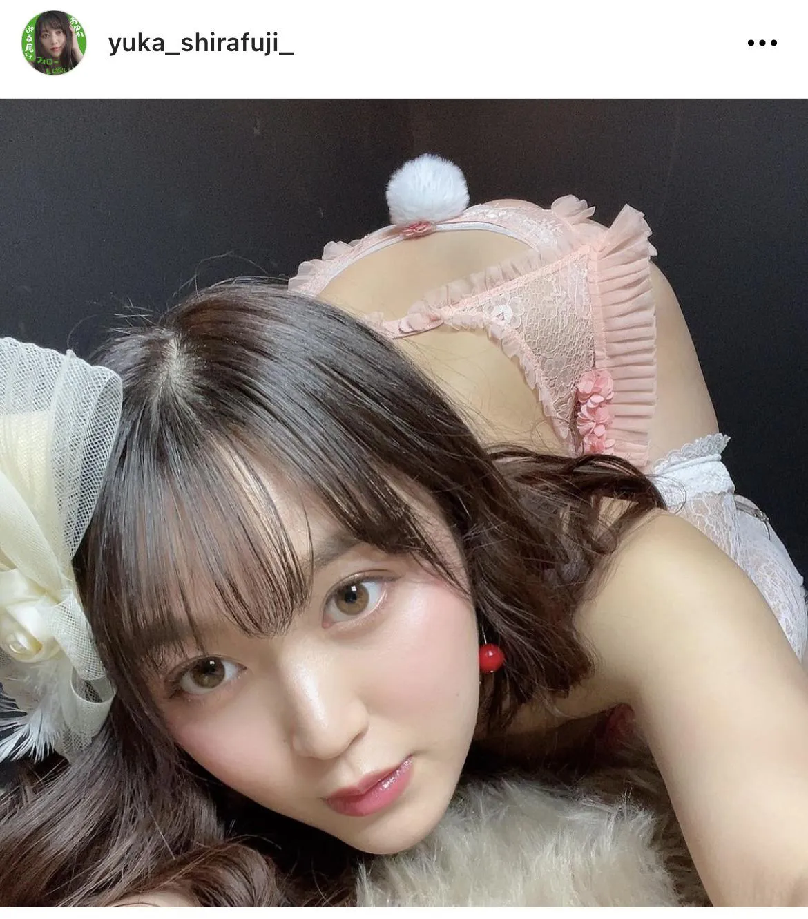 ※白藤有華公式Instagram(yuka_shirafuji)のスクリーンショット